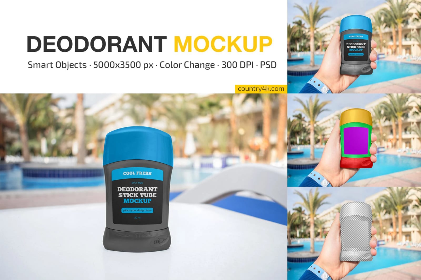 Free Deodorant Stick Tube Mockup Set 1