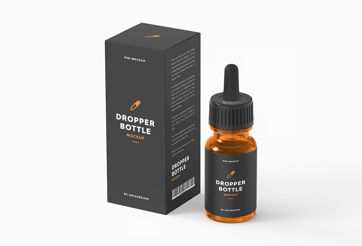 Free Dropper Bottle Mockup 2