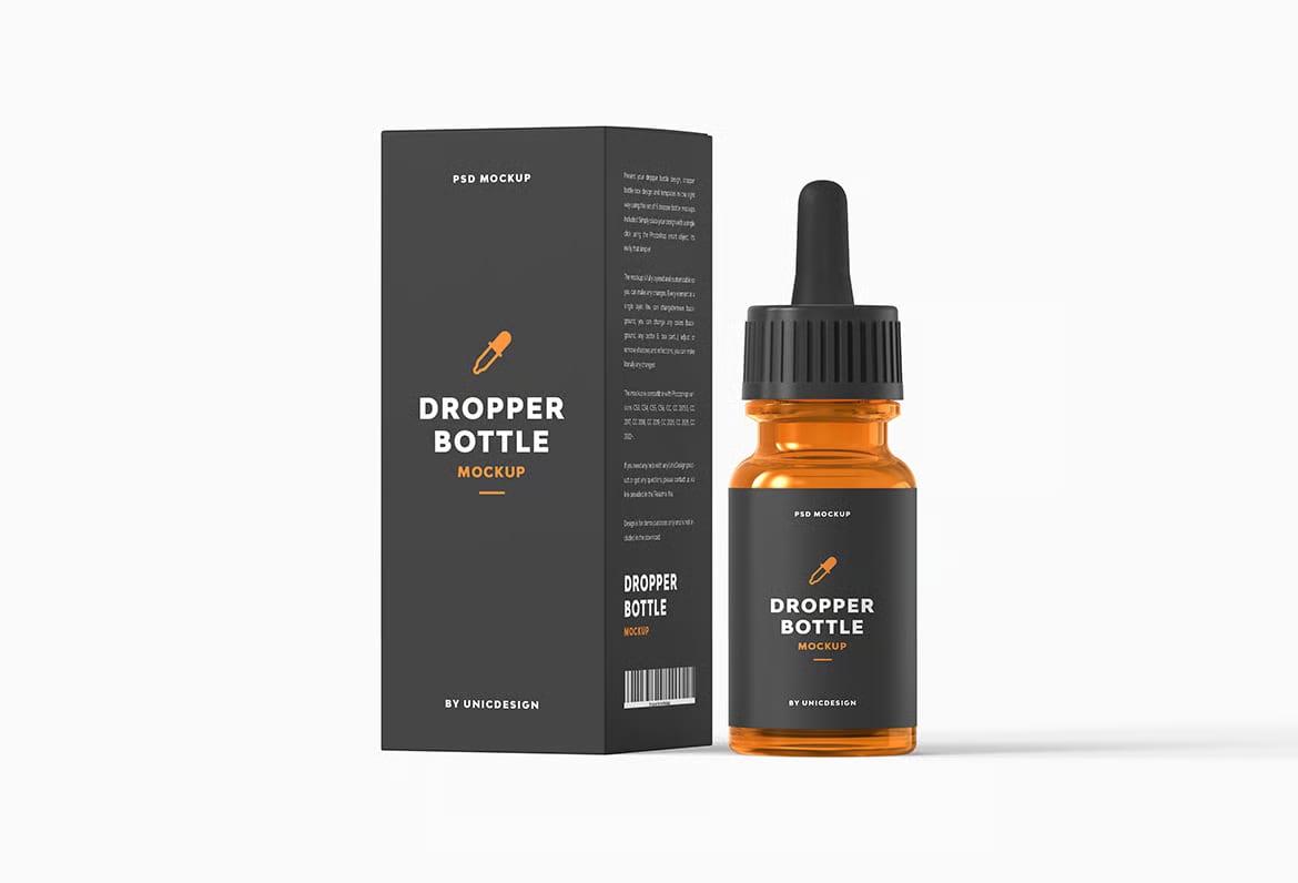 Free Dropper Bottle Mockup 3