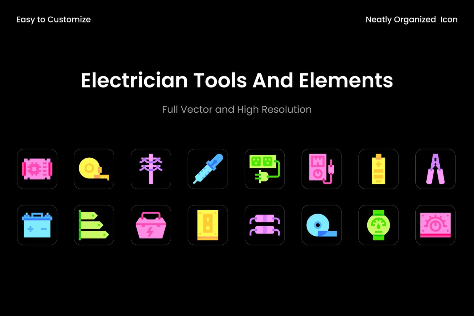Free Electrician Tools & Equipment Icons 1