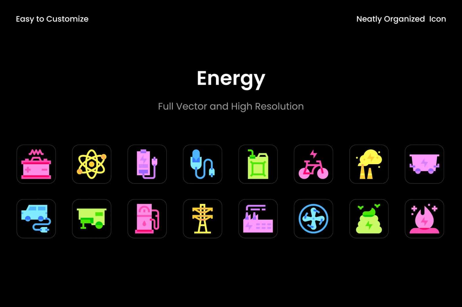 Free Energy Source Icons – Power UI Set 1