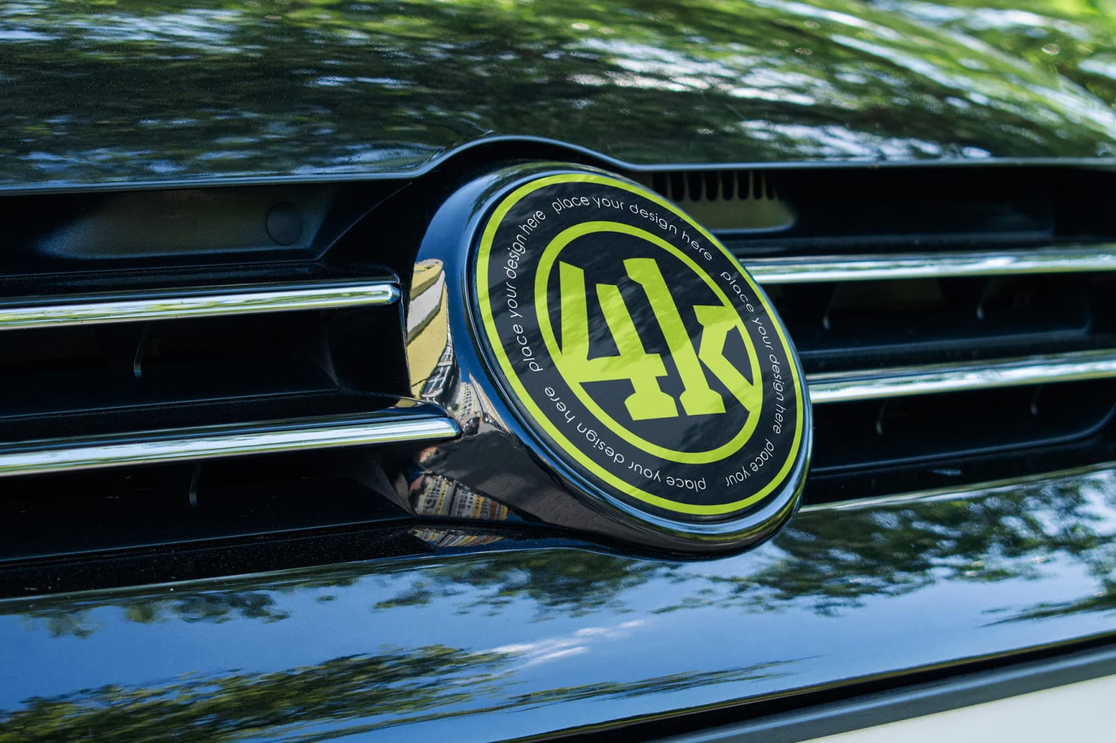 Free Front Grille Car Logo Mockup 1
