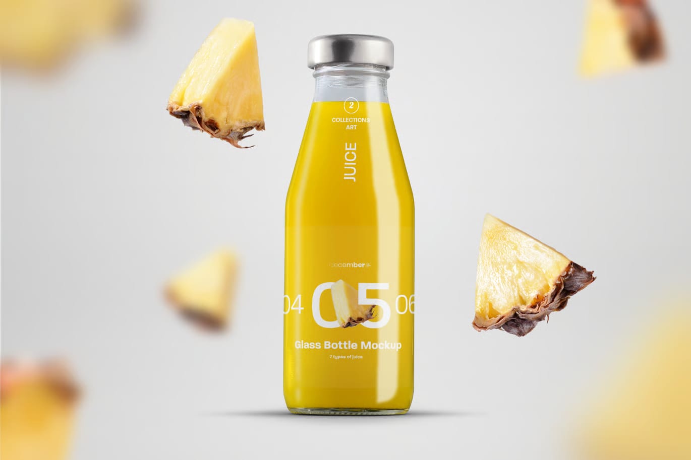 Free Glass Juice Bottle Mockup. 7 Juice Samples 7