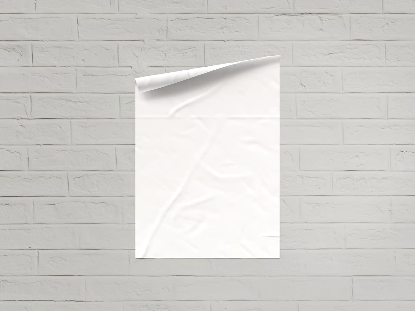 Free Glued Paper Wrinkled Poster Mockup Set 2
