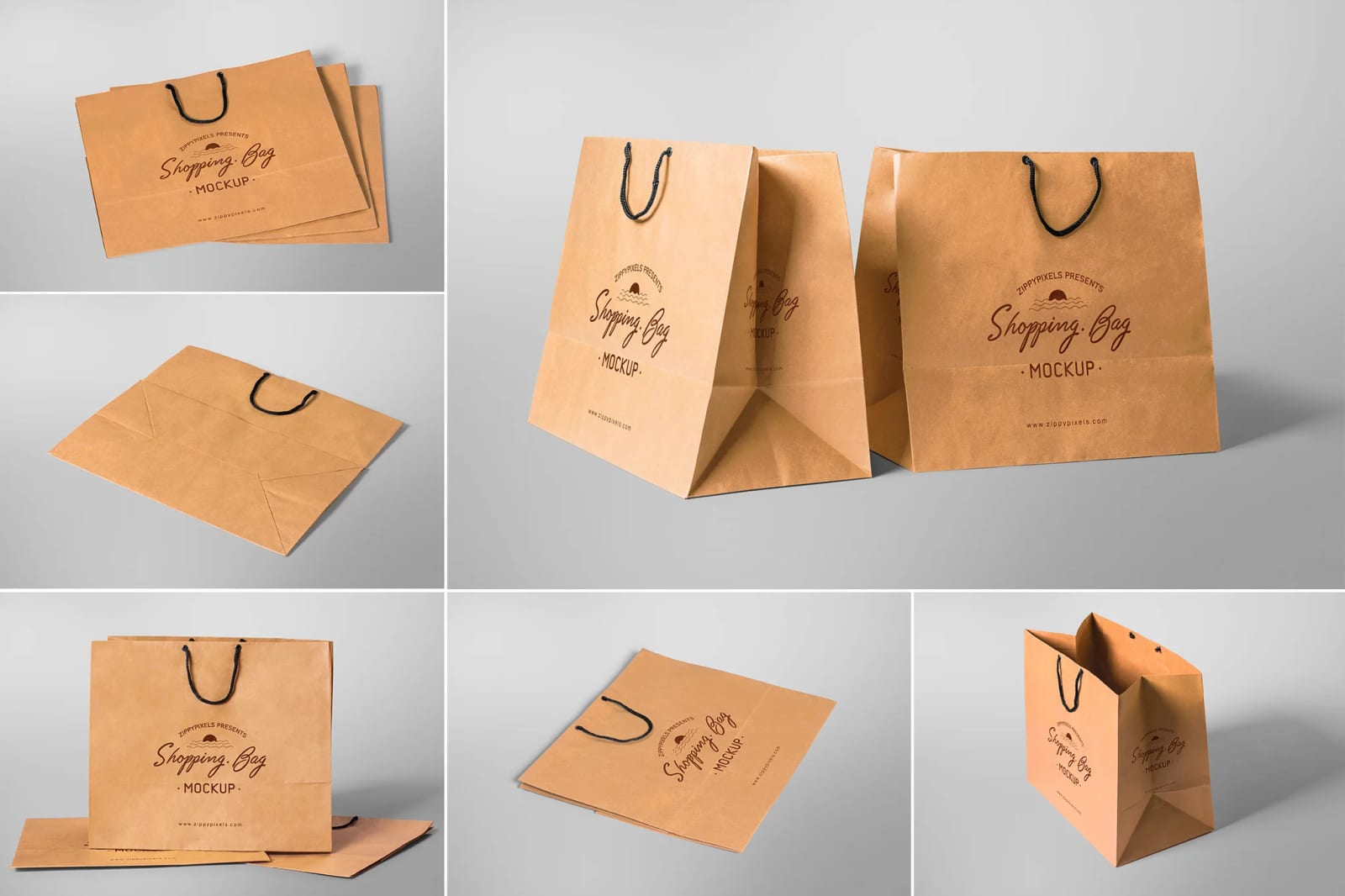 Free High Quality Realistic Paper Bag Mockup 1