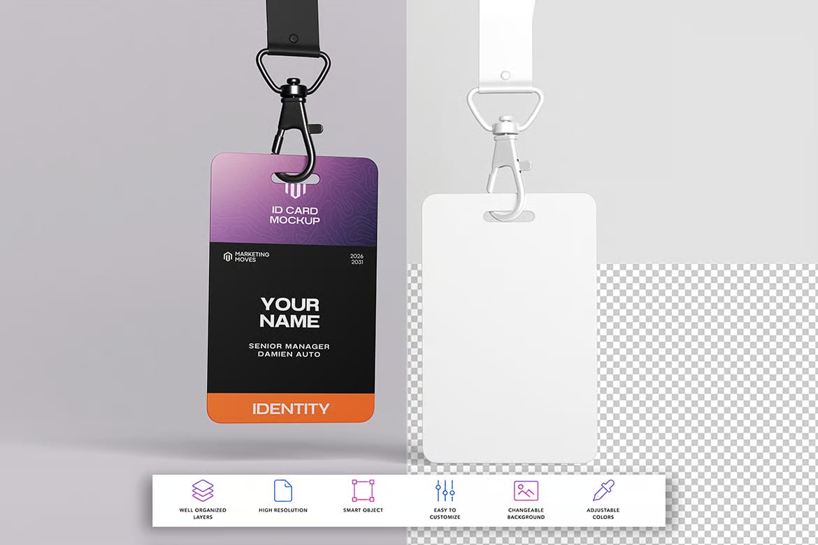 Free ID Card Mockup 5