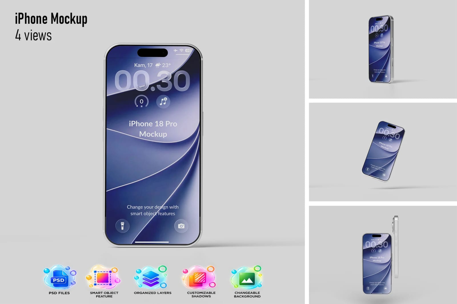 Free iPhone 18 Pro Mockup 1