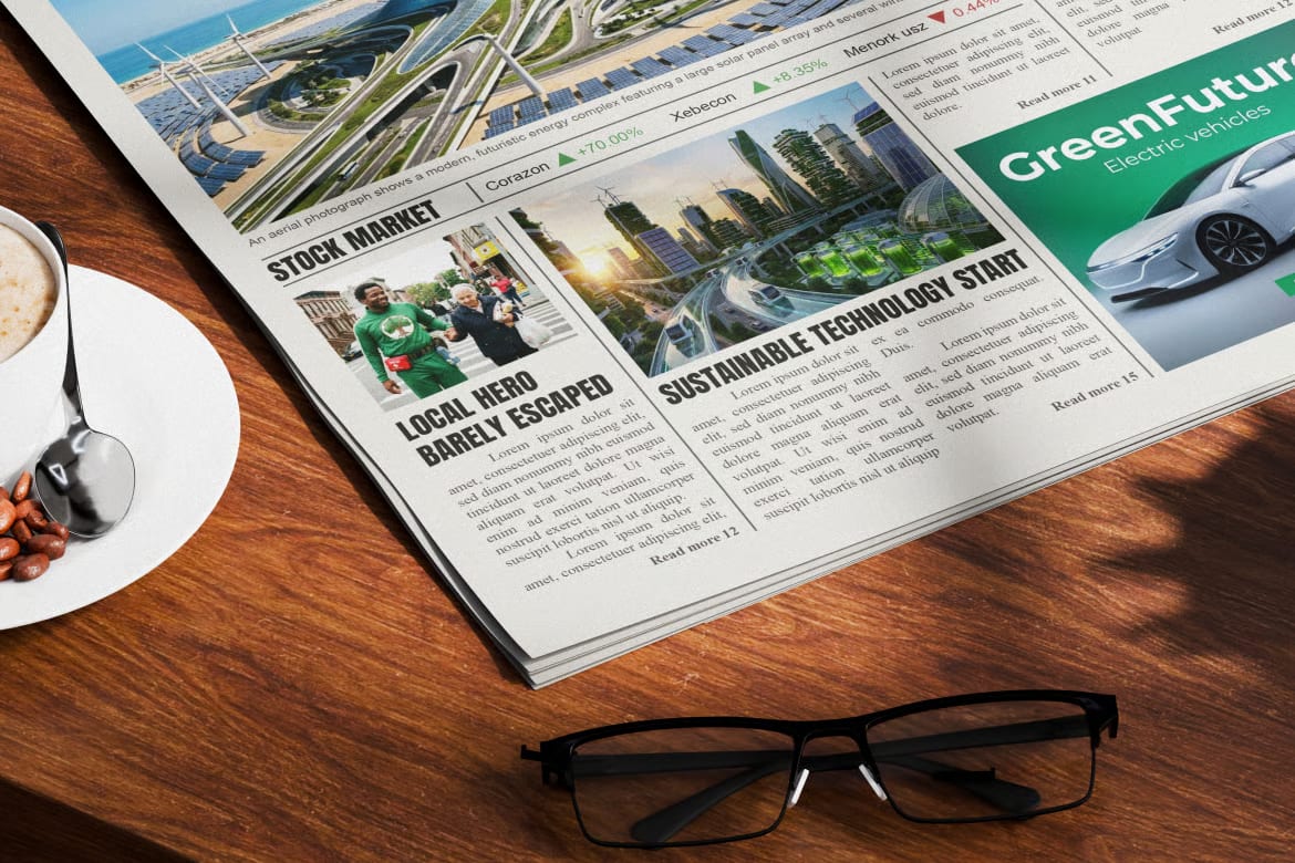 Free Newspaper Mockup 2