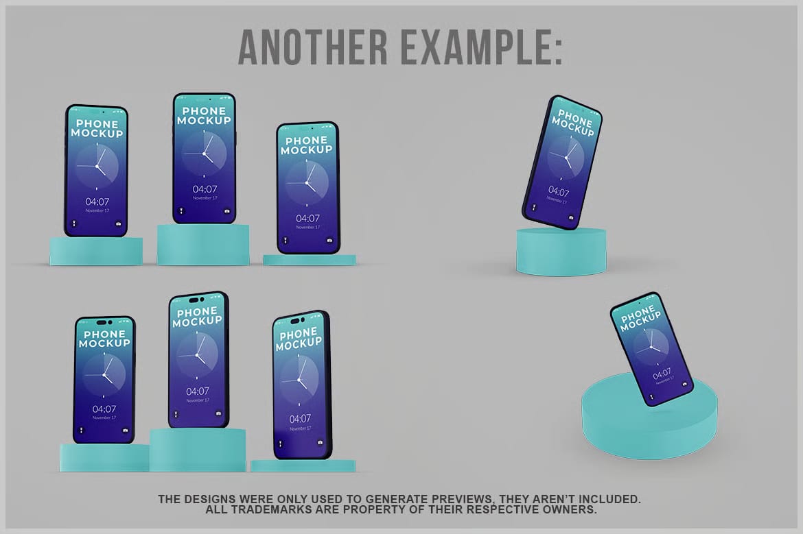 Free Phone Mockup in Podium - 4 PSD's 4