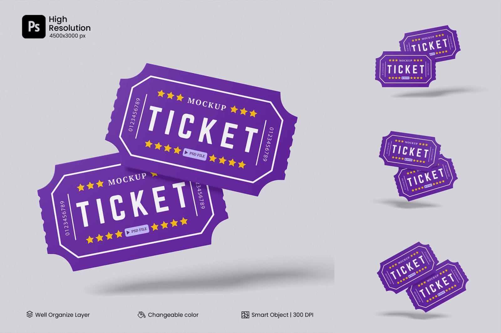 Free Ticket Mockup 1