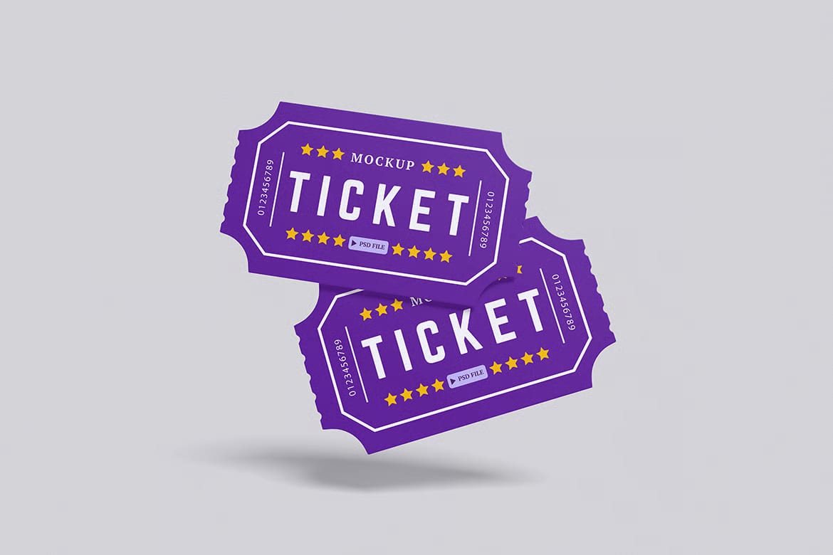 Free Ticket Mockup 3
