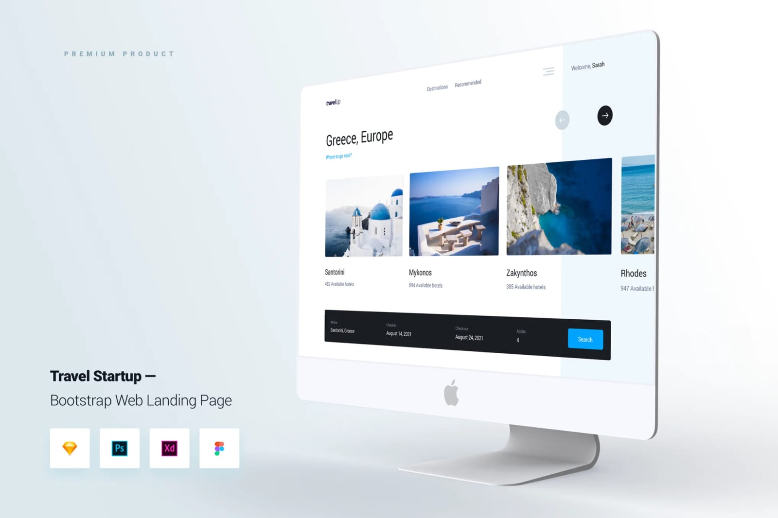 Free Travel Startup Bootstrap Web Landing Page UI Kit 1