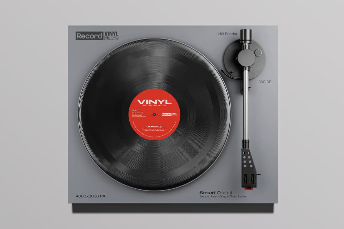 Free Vinyl Record Mockup 2