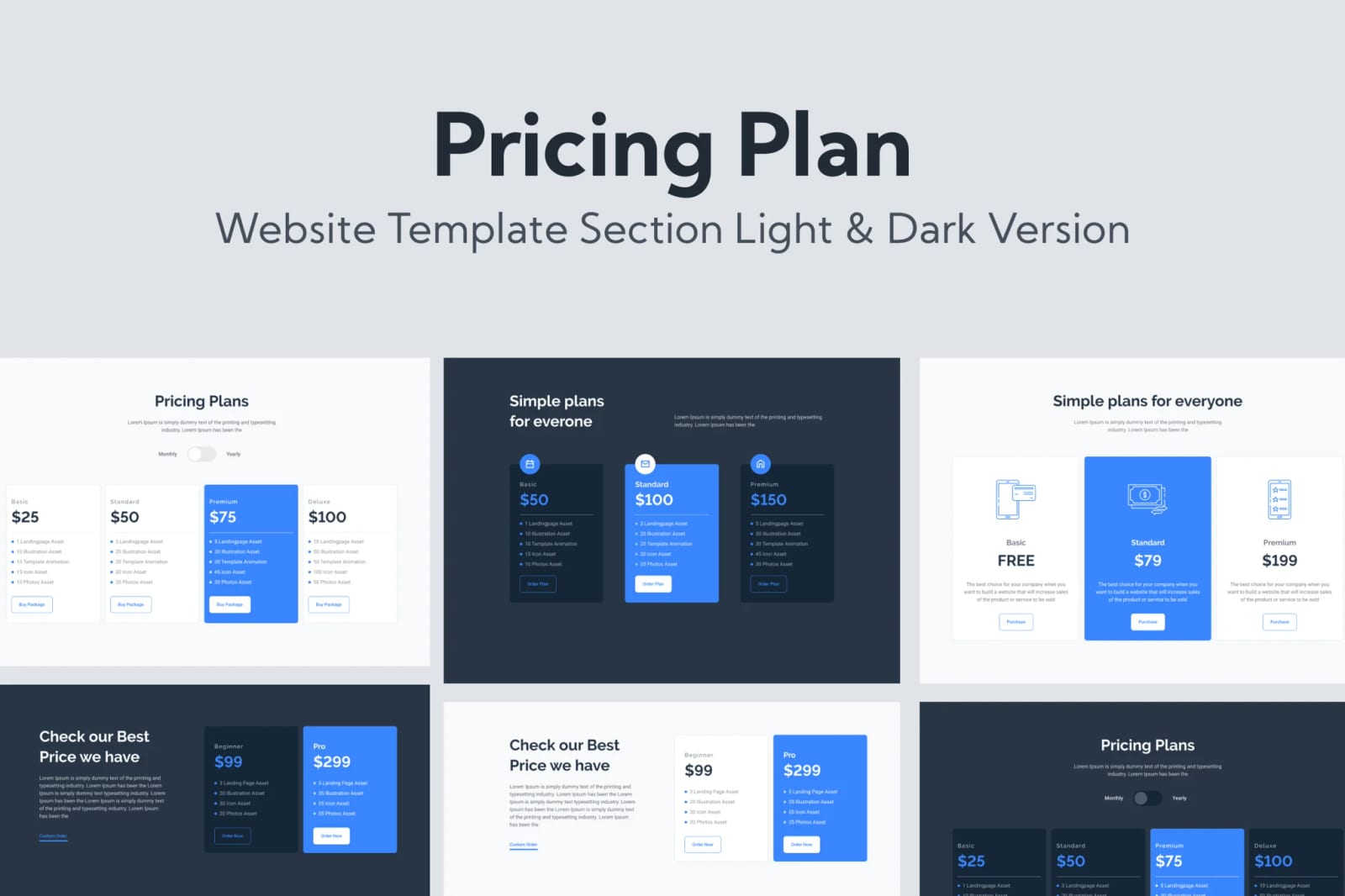 Free Web Pricing Plan Section Template 1