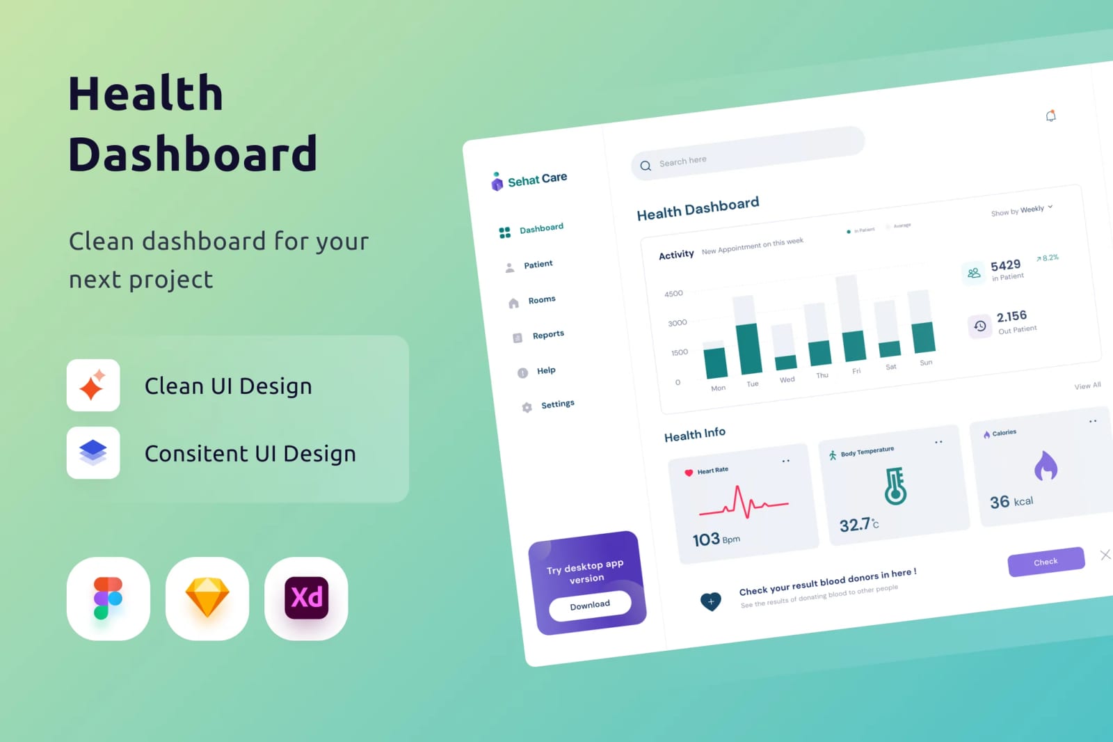 Healthh Free Dashboard 1