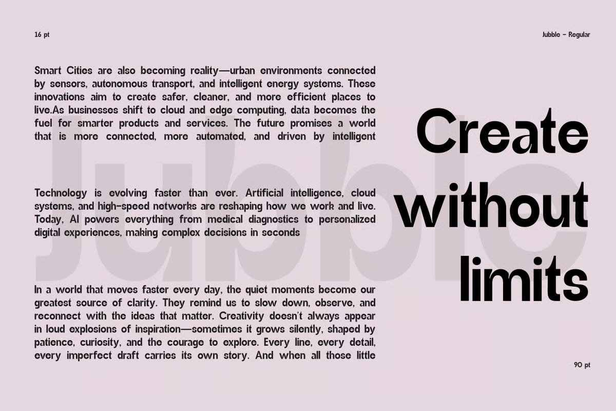 Jubble Regular Free Font 7