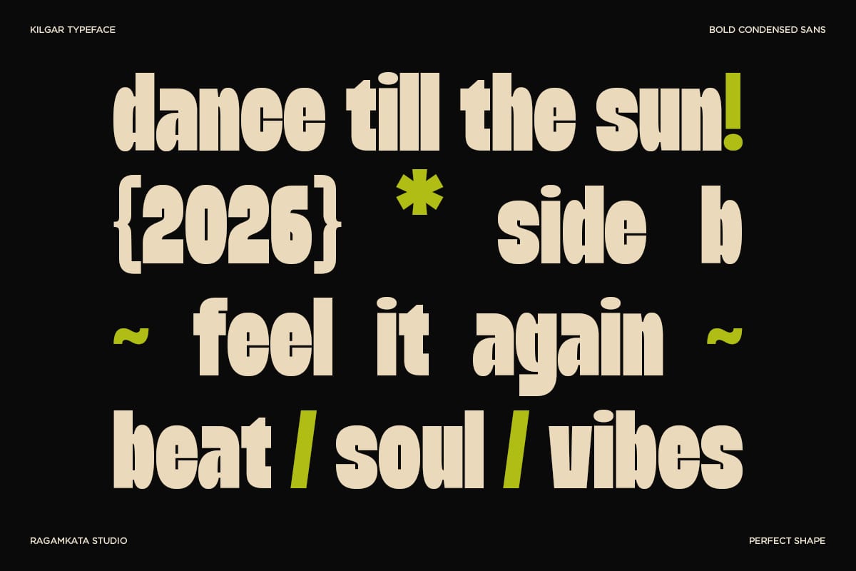 Kilgar Free Heavy Bold Condensed Font 7