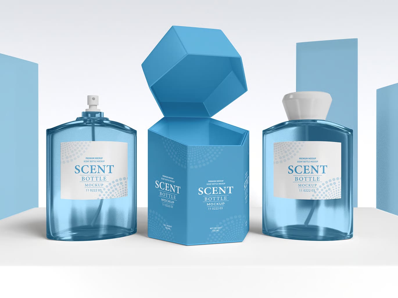 Luxury Perfume Scent Bottle Branding Free Mockup Set 2