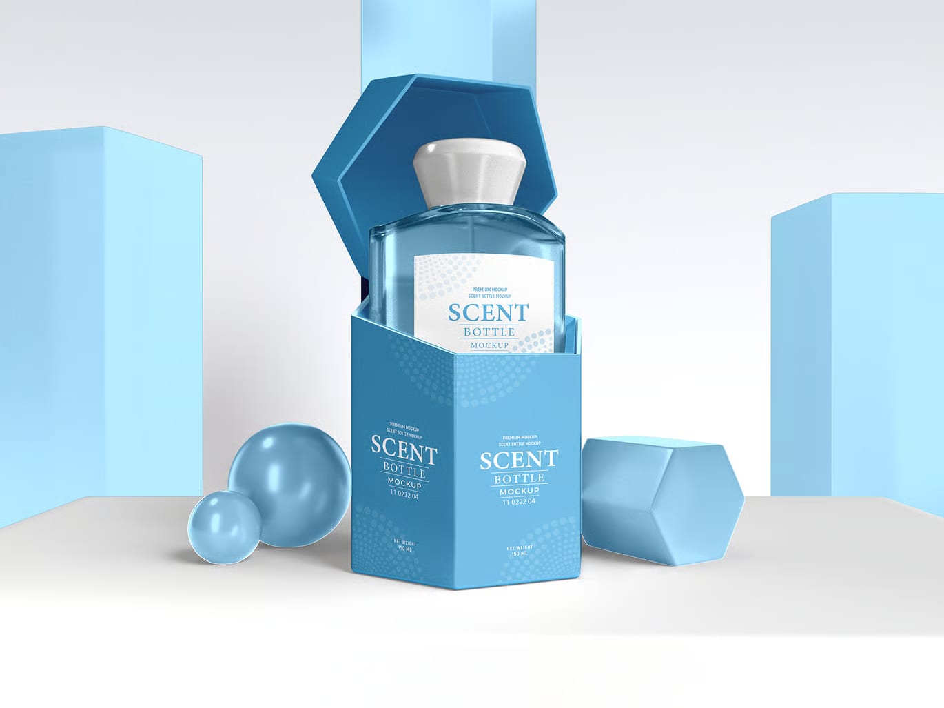 Luxury Perfume Scent Bottle Branding Free Mockup Set 4