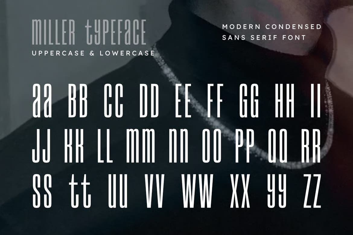 Miller Free Modern Condensed Sans Serif Font 2