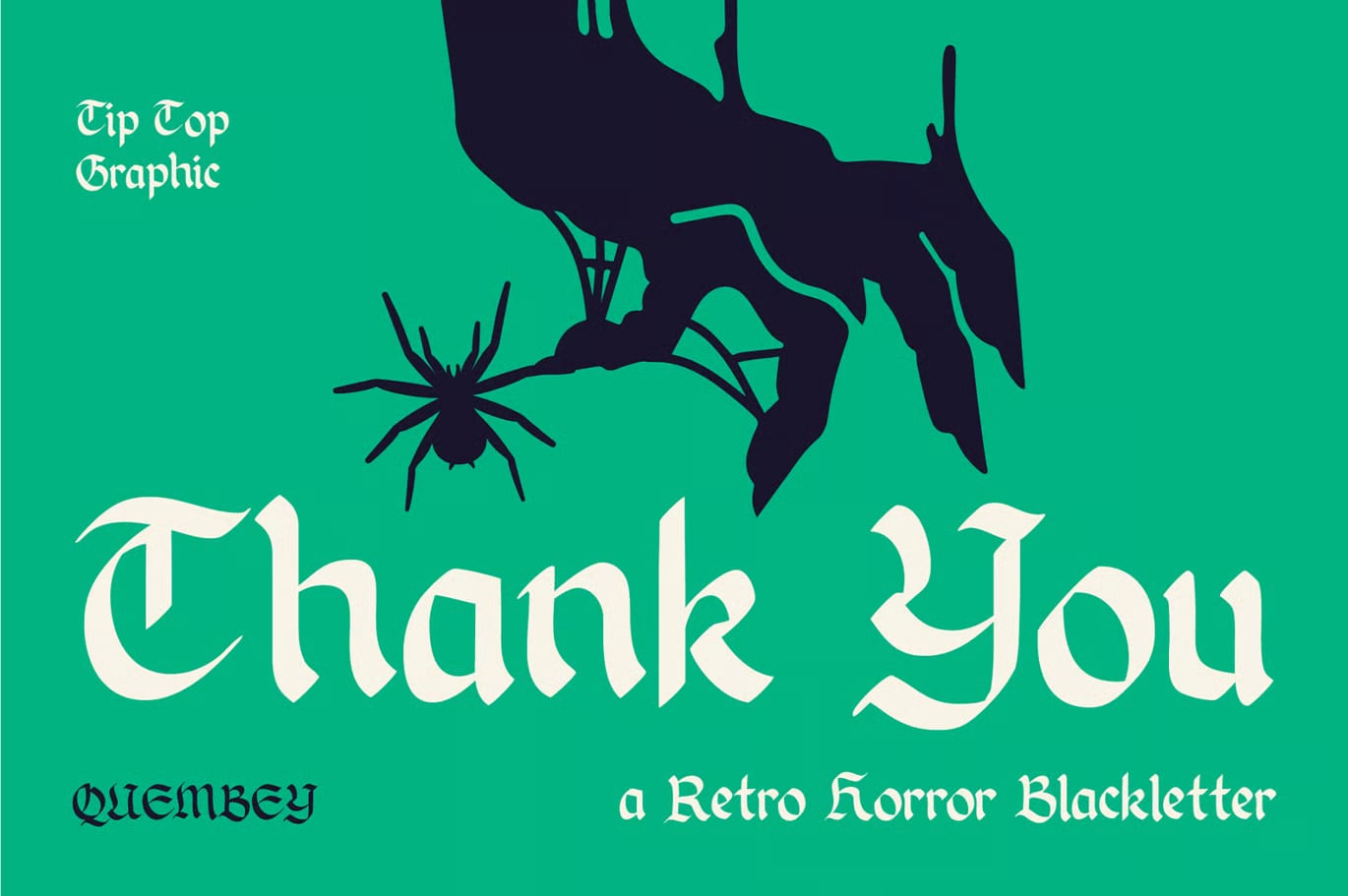 Quembey Free Retro Horror Blackletter Font 6