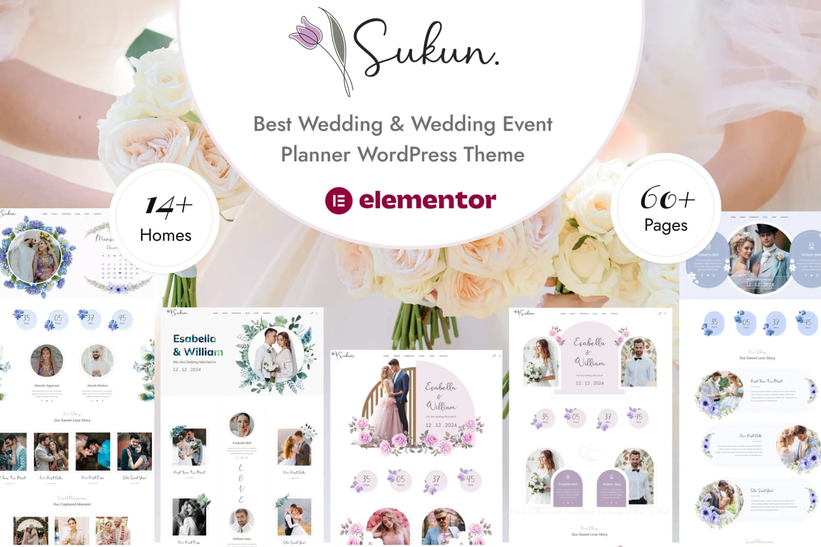 Sukun Free Wedding & Wedding Planner WordPress Theme 1