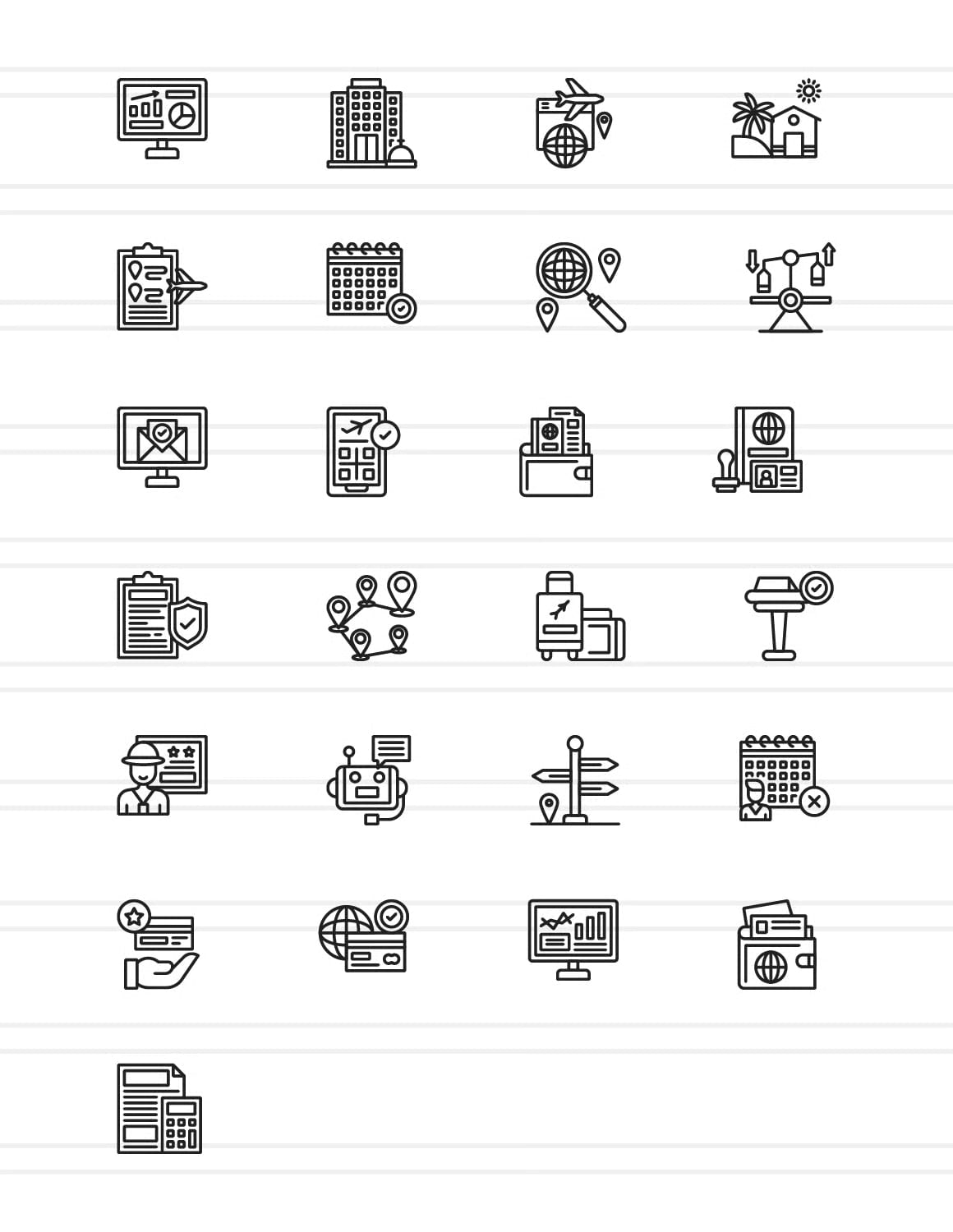 TravelTech Free Booking & Reservation Icon Set 2