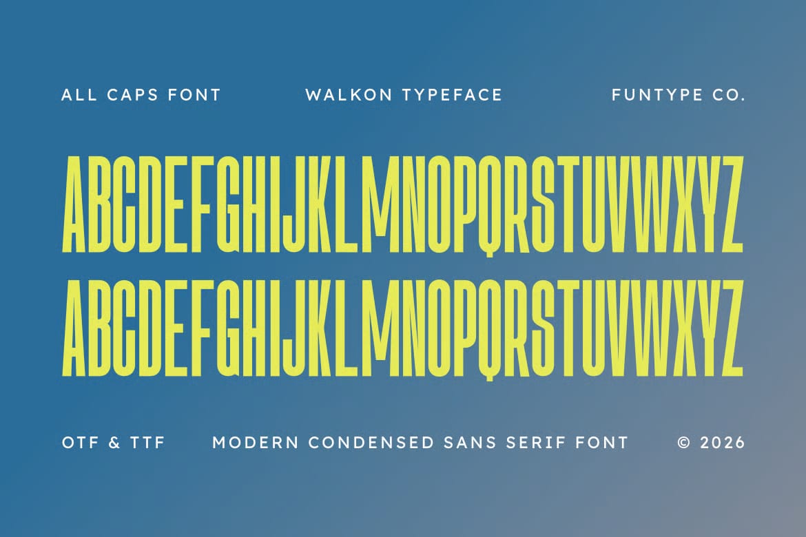 Walkon Free Modern Condensed Sans Serif Font 2