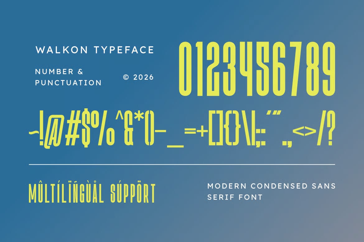 Walkon Free Modern Condensed Sans Serif Font 3