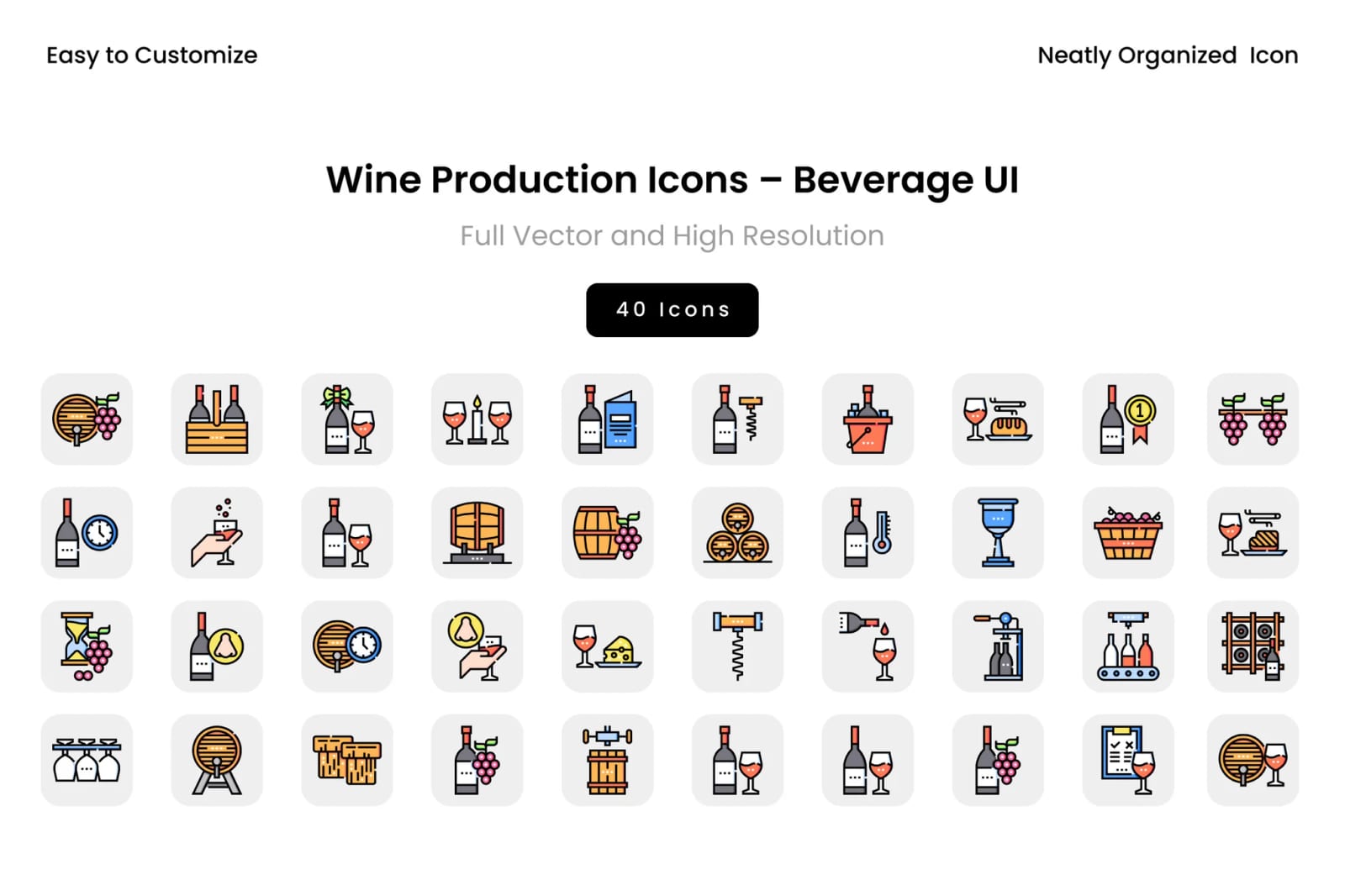 Wine Production Free Icons – Beverage UI 1