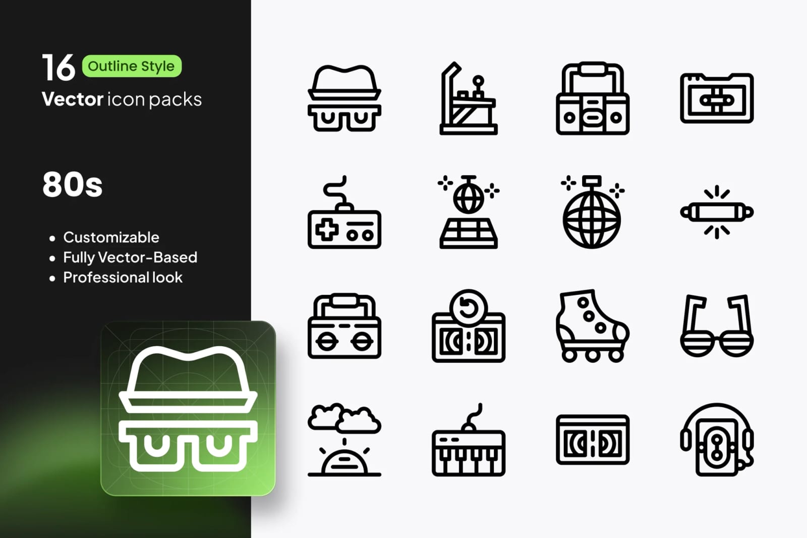 80s Free Retro Icons 1