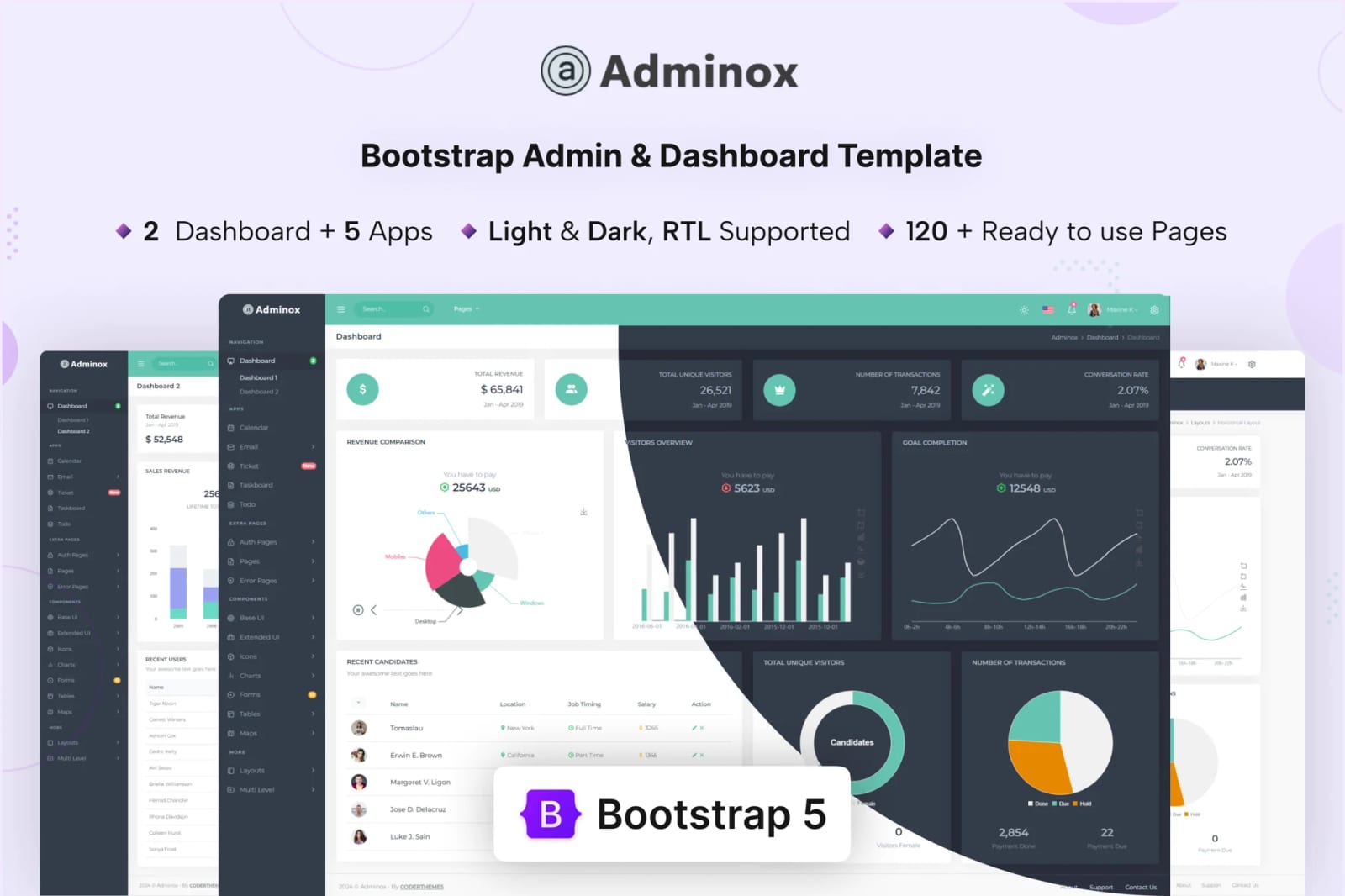 Adminox Free Responsive Bootstrap 5 Admin Dashboard 1