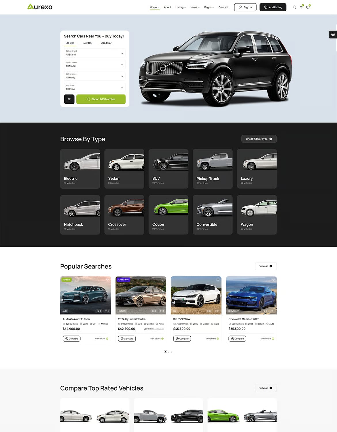 Auxero Free Car Dealer & Listing WordPress Theme 2