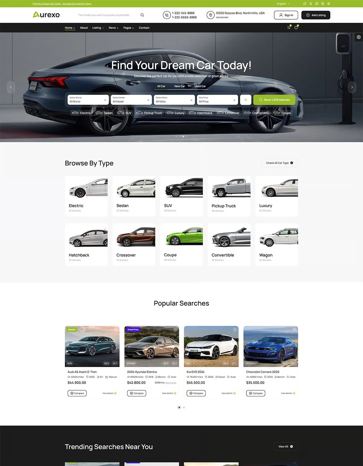 Auxero Free Car Dealer & Listing WordPress Theme 6