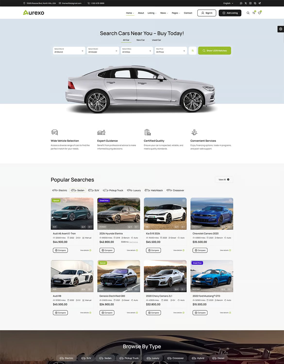 Auxero Free Car Dealer & Listing WordPress Theme 8