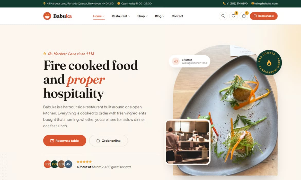Babuka Free Restaurant & Fast Food HTML Template 2