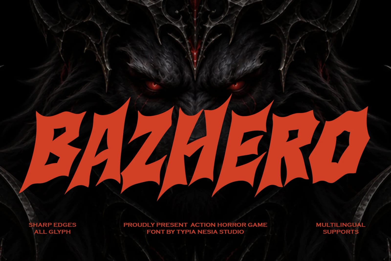 Bazhero Free Sharp Action Horror Fantasy Game Font 1