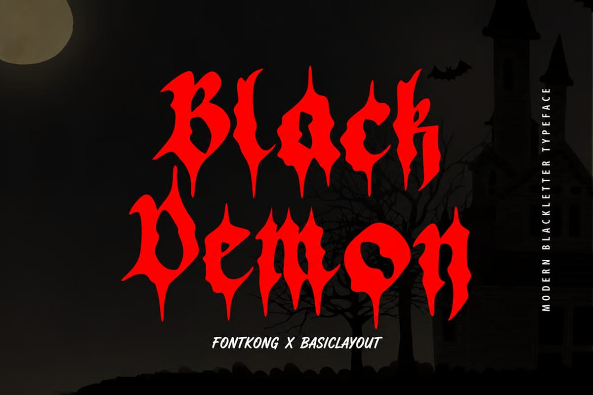 Black Demon Free Modern Blackletter Font 1