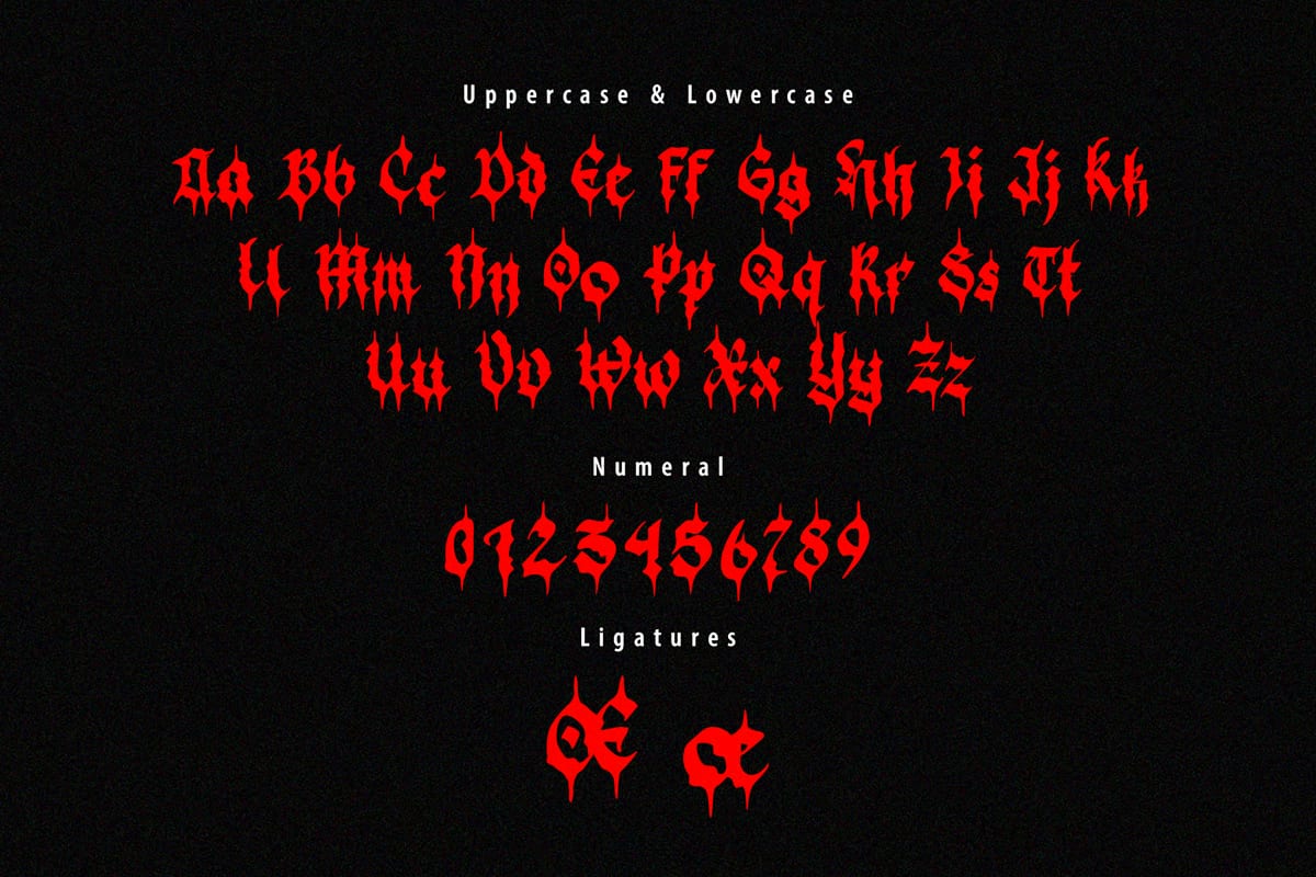 Black Demon Free Modern Blackletter Font 5