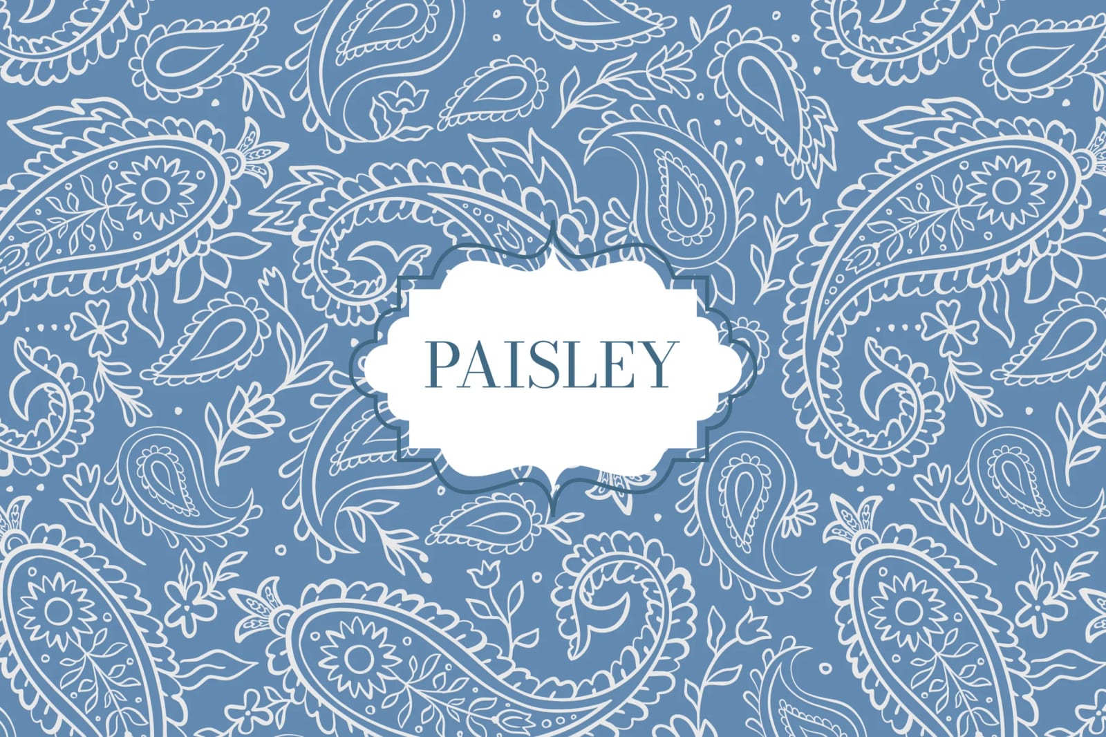 Blue Hand Drawn Paisley Free Pattern 1
