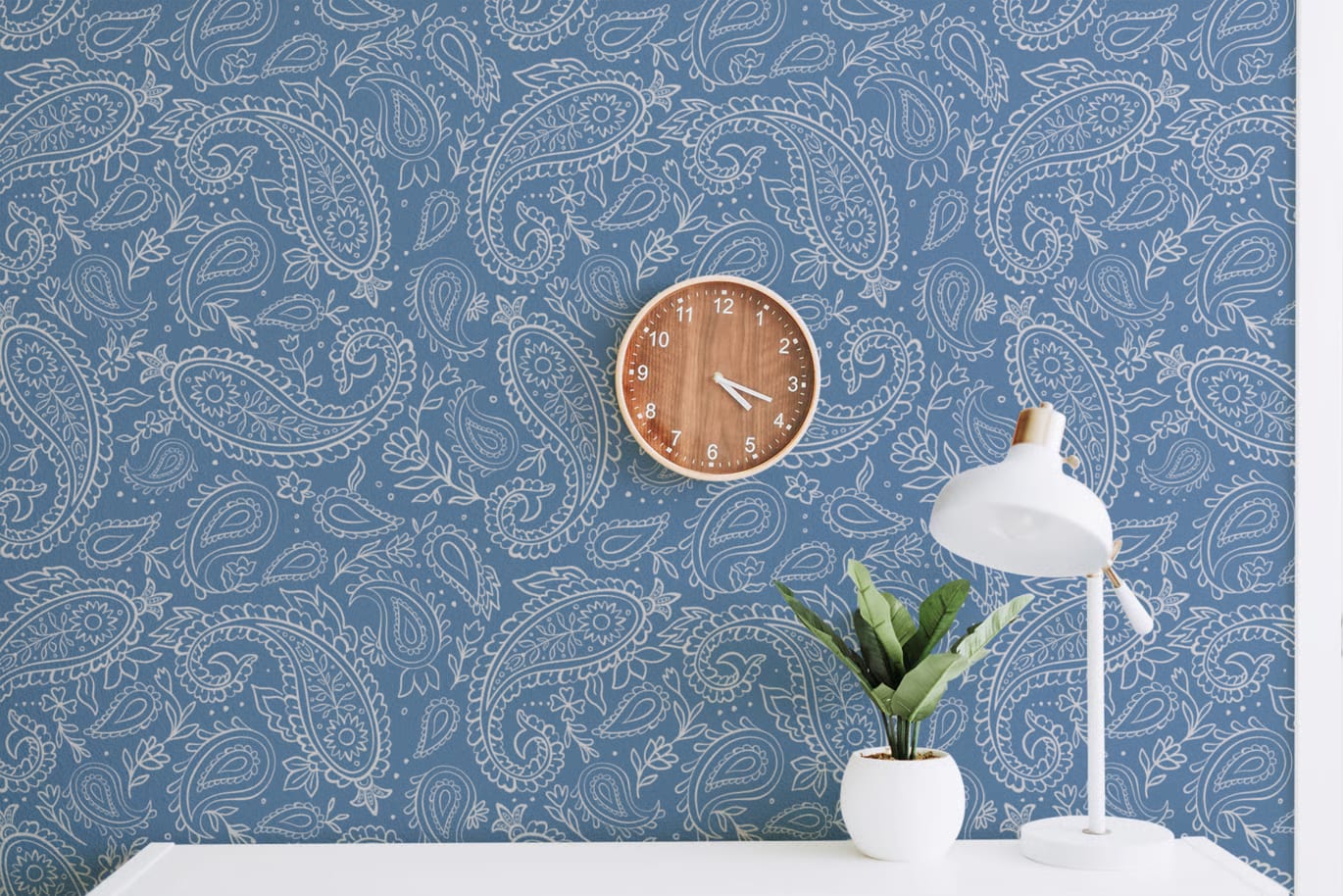 Blue Hand Drawn Paisley Free Pattern 2
