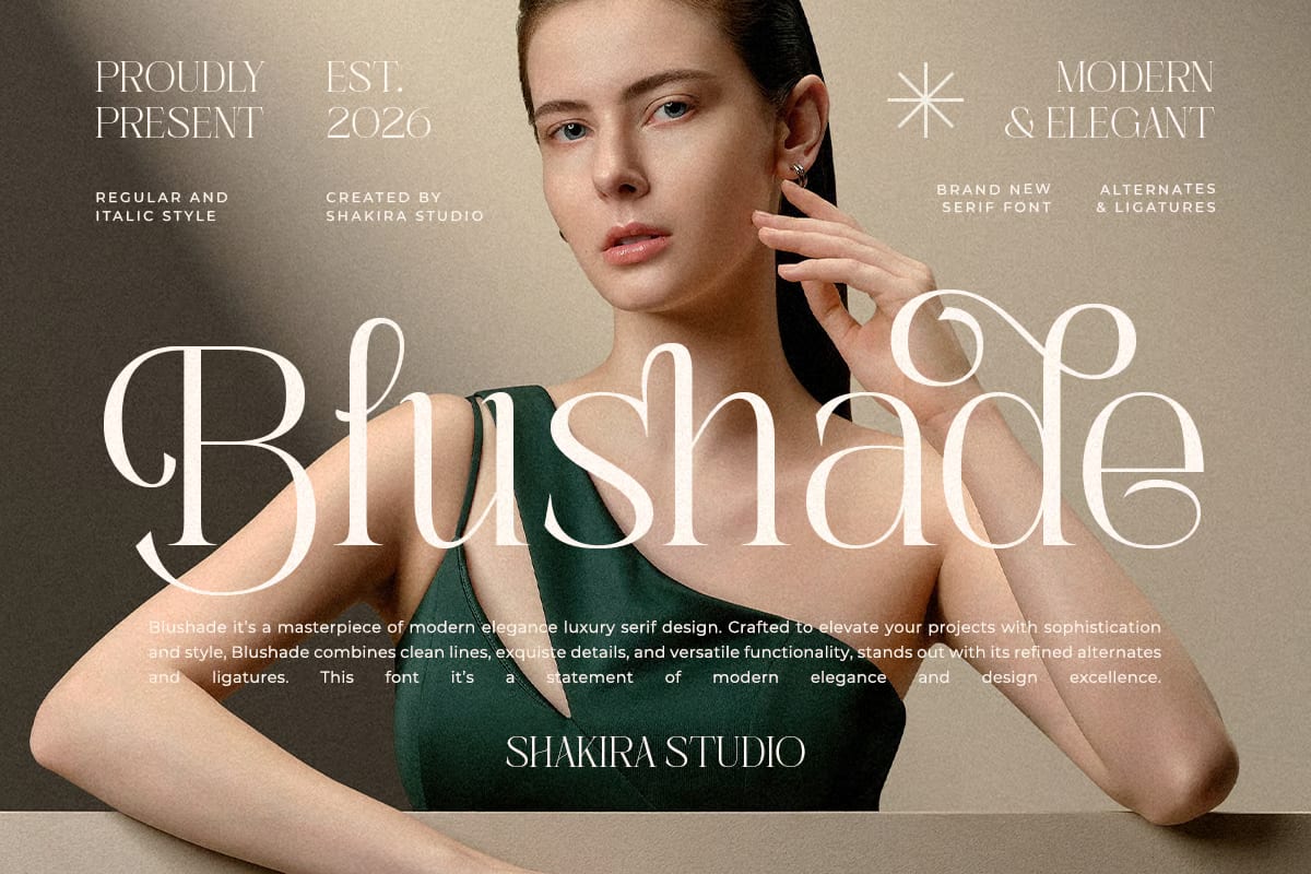 Blushade Free Elegant Modern Serif Branding Font 1