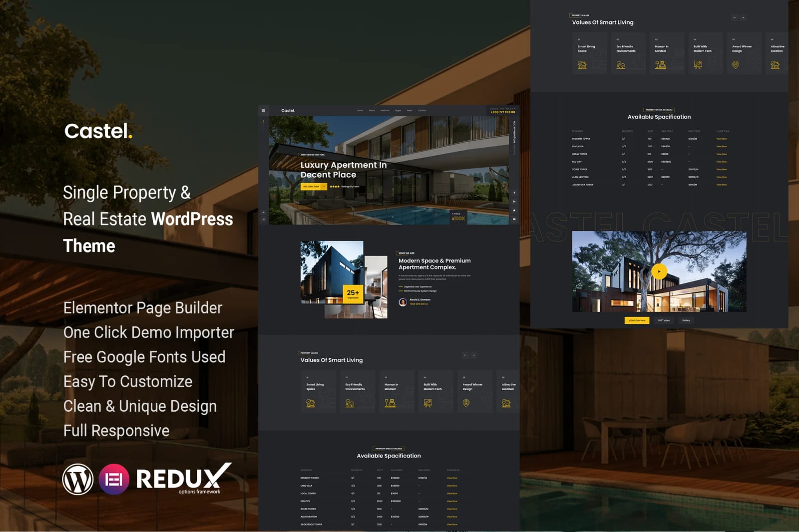 Castel Free Single Property & Real Estate WordPress Theme 1