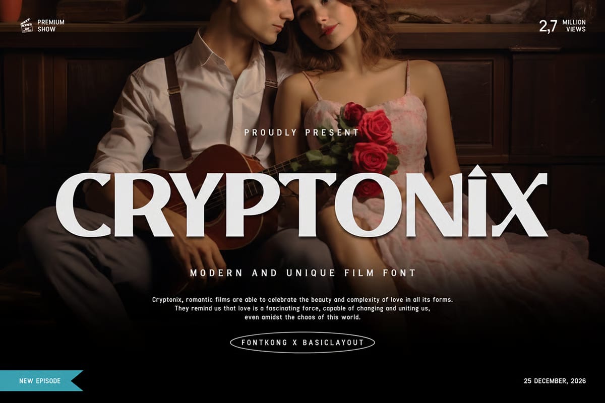 Cryptonix Free Modern Serif Display Font 1