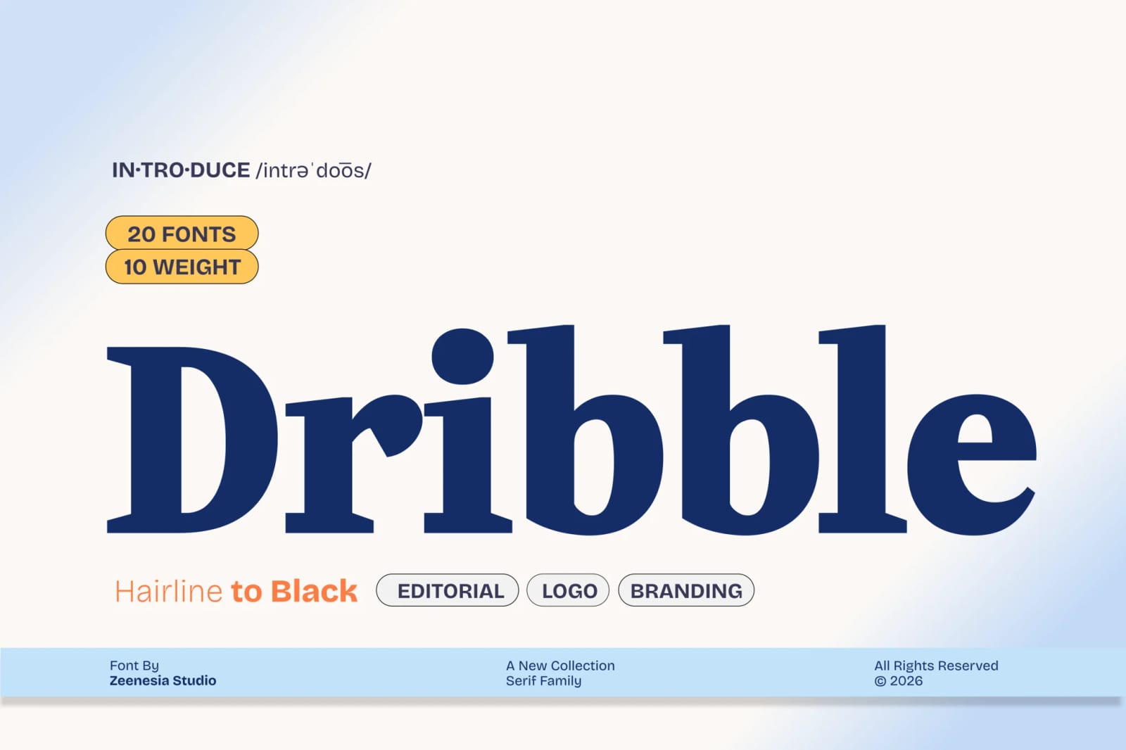 Dribble Free Editorial Serif Font 1