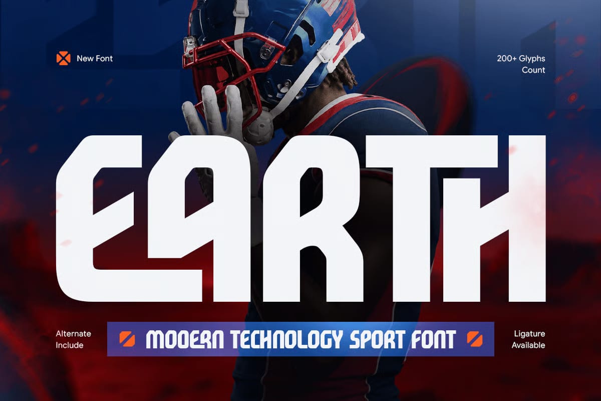 Earth Free Technology Sport Font 1