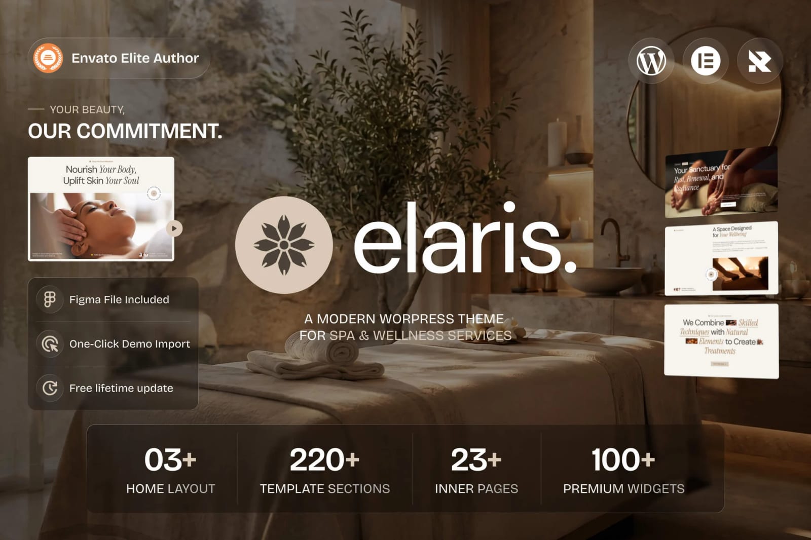 Elaris - Free Massage Salon & Spa WordPress Theme 1