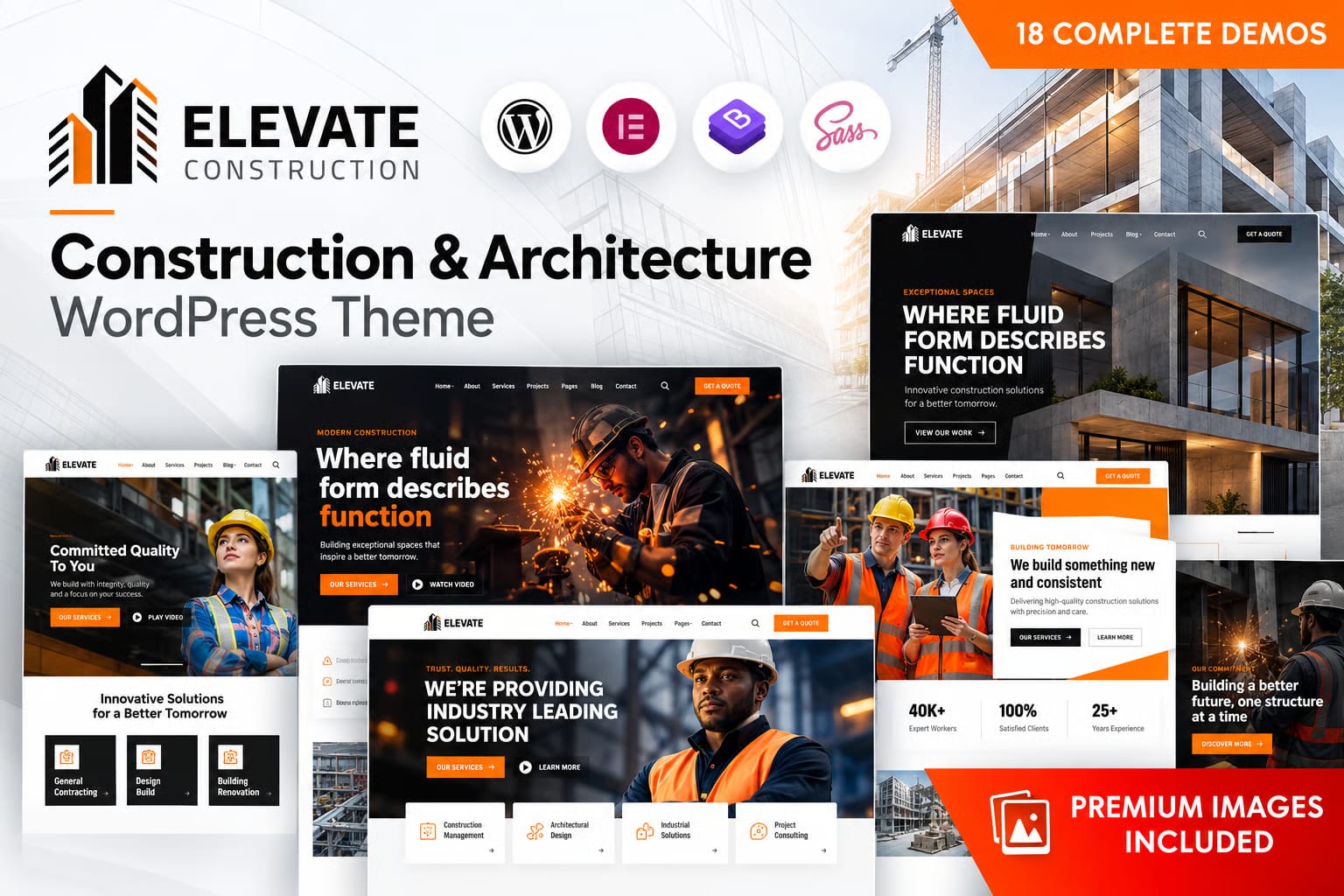 Elevate Free Construction WordPress Theme 1