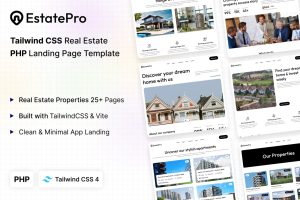 EstatePro Free PHP Real Estate Tailwind CSS Template 1