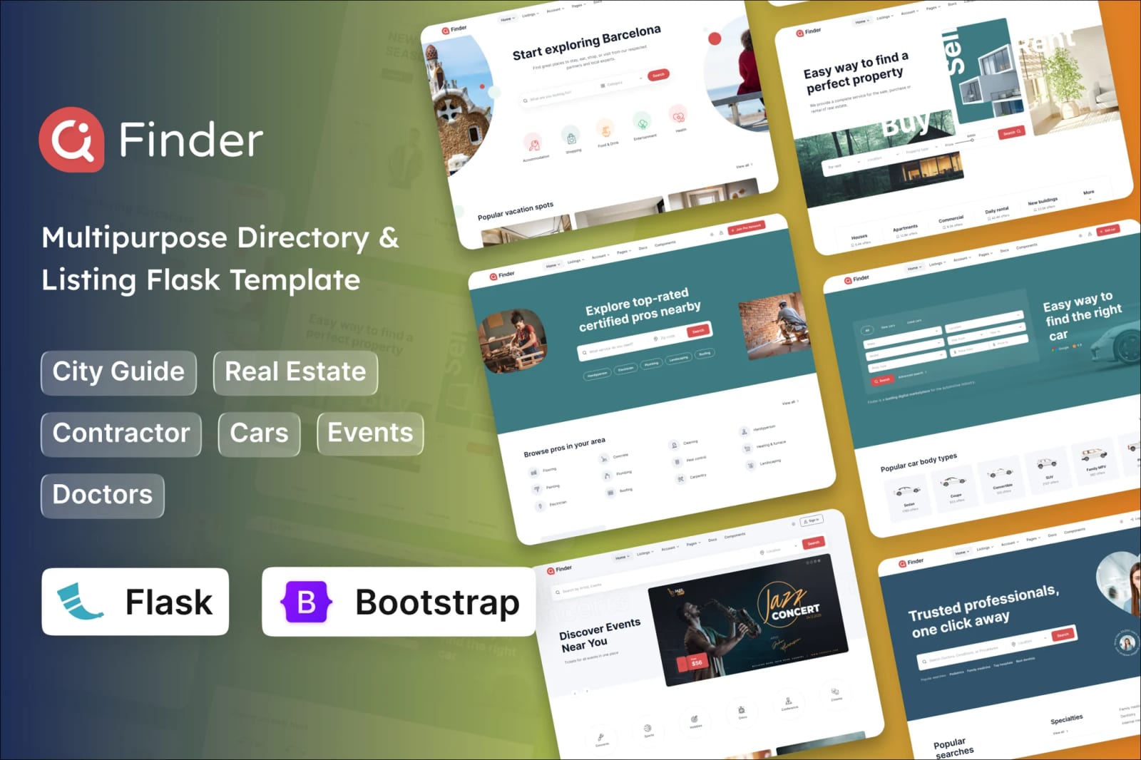 Finder Free Flask Multipurpose Directory & Listing Template 1